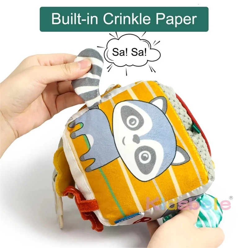 Cube en peluche portable pour enfants, jouet de développement intellectuel, jouet en peluche doux, tridimensionnel, beau travail, bébé