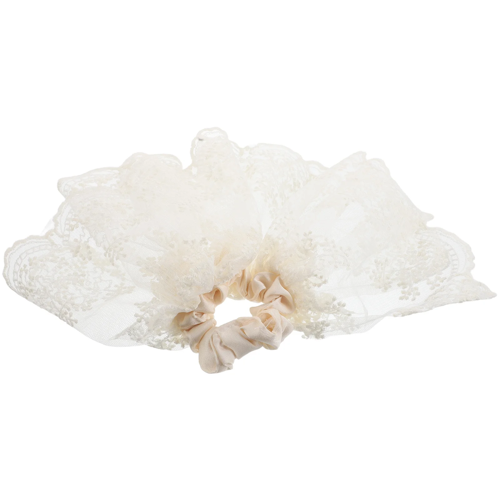 

French Style Oversized Lace Scrunchies For Women Soft Elastic Ponytail Holders Lady Hair Ties Daily Wear Thick Hair