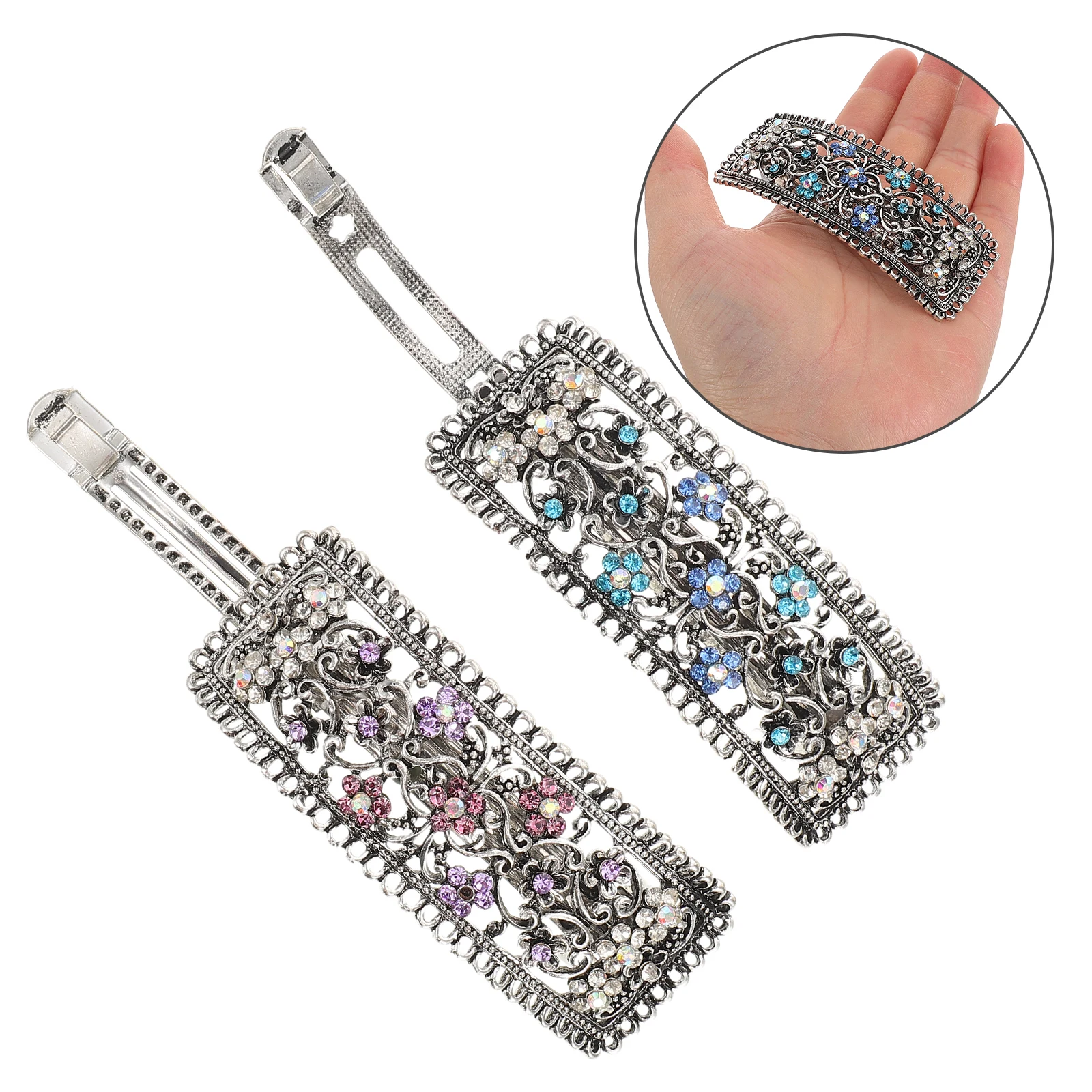 

2pcs Vintage Hair Clips for Women Girls Retro Hairpin Accessories Spring Barrettes Lightweight Styling Hairpin Daily Wear