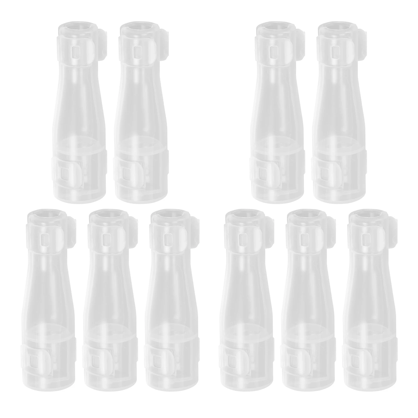 

10pcs Dust Proof Cover Head Protective Transparent Plastic Makeup Brush Dust Cover Storage Brush Protectors Travel