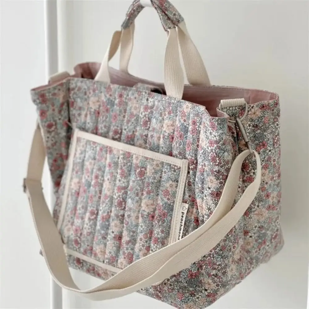 Floral Printing Mummy Baby Bag Multifunctional Large Capacity Storage Bag Cotton Lightweight Diapers Stroller Bag Baby Care