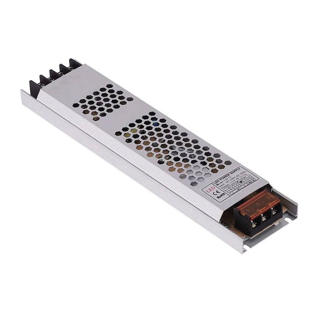 Pengubah tegangan AC 220V ke 12V 24V suplai daya 60-200W LED Driver 375*25*20mm LED Driver Transformer daya