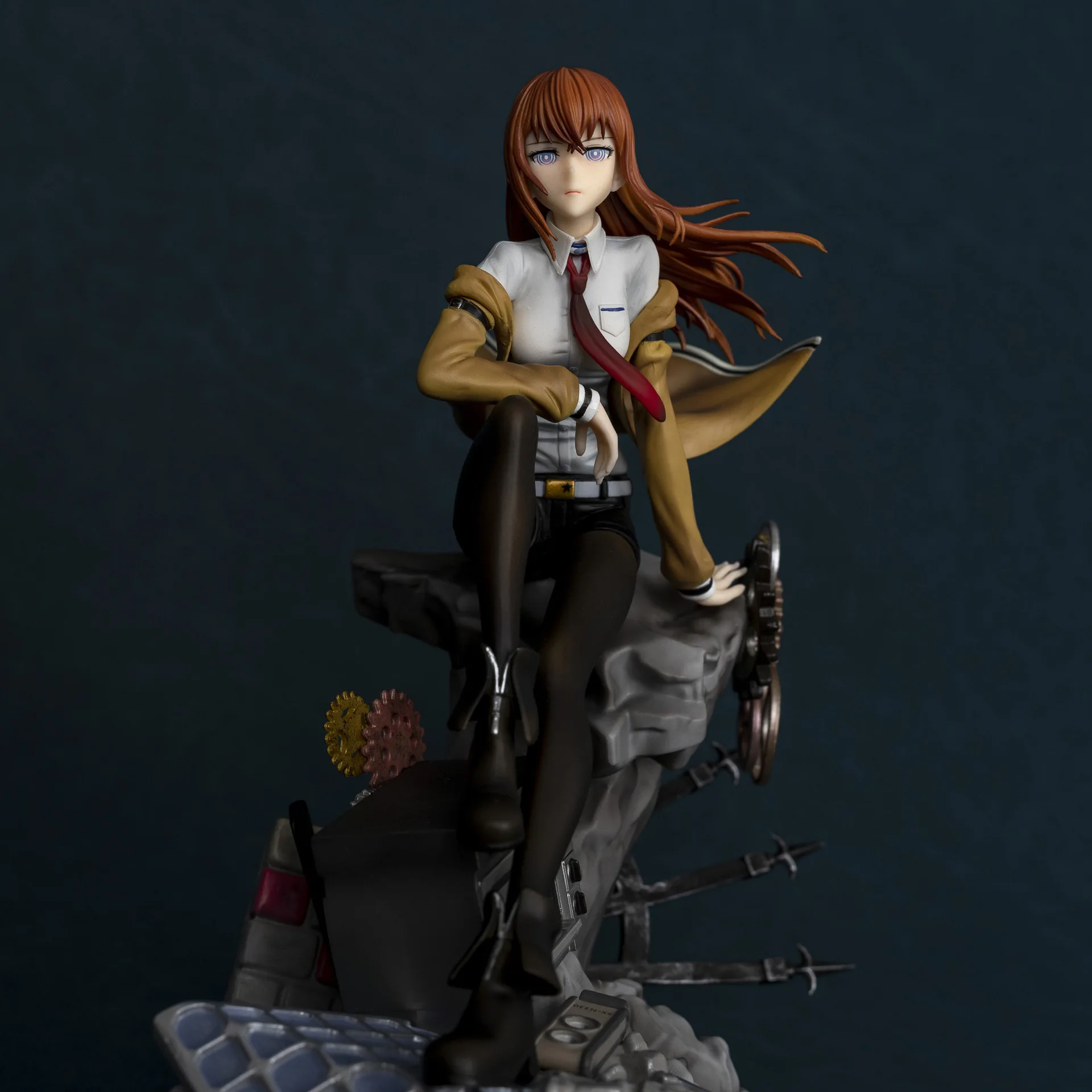 Figurine Steins Gate Makise Kurisu, Posture assise, modèle animé, ornement de bureau, décorations, cadeaux de vacances, jouets pour enfants