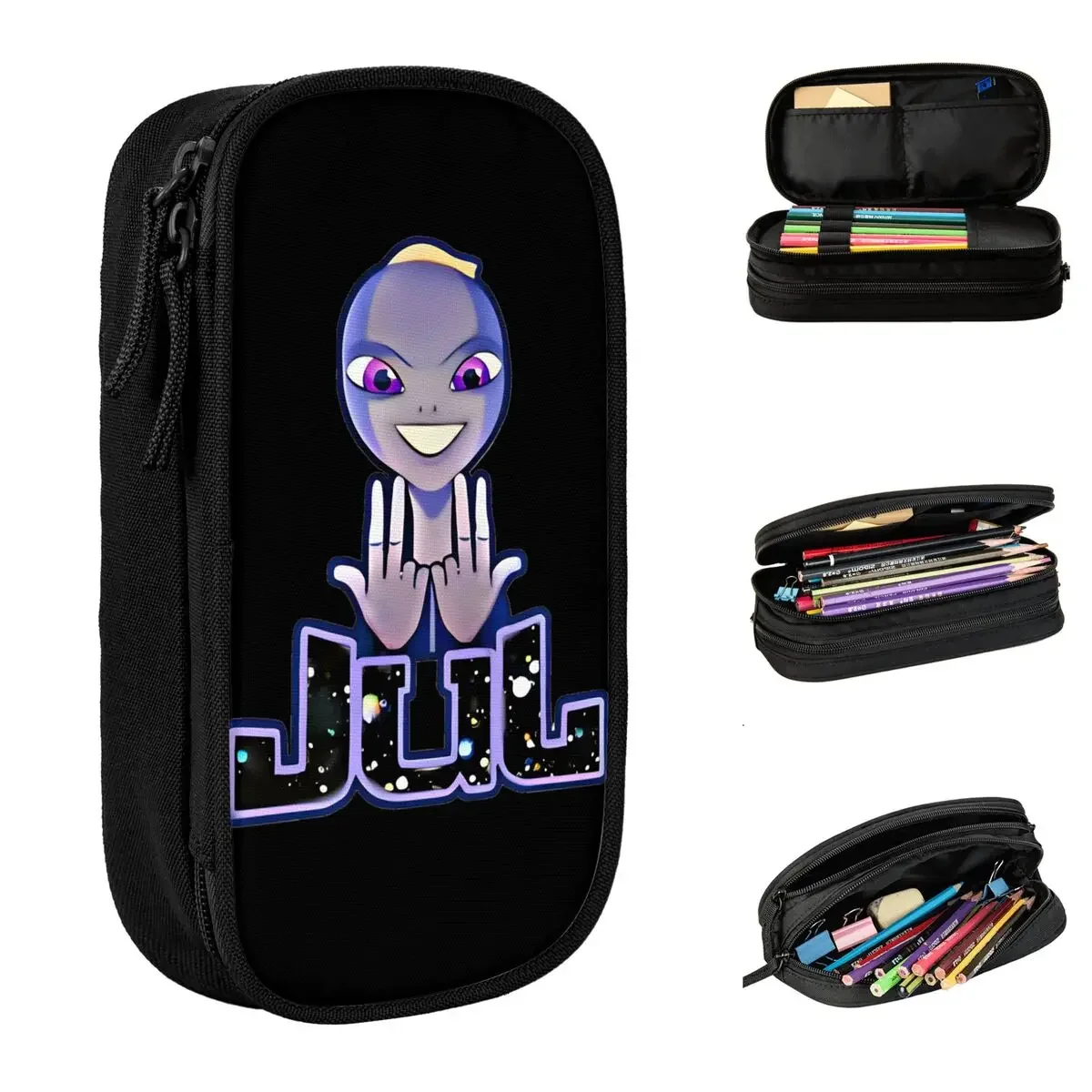 

Jul золотые и платиновые пеналы для рэпера, пенал, ручка для девочек и мальчиков, большая вместительная сумка, офисные канцелярские принадлежности на молнии