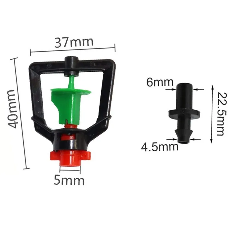 Drip Irrigation Emitters, Adjustable 360 Degree Sprinklers with Single Barb Micro Plant Misting Nozzles Sprayer for Garden Patio