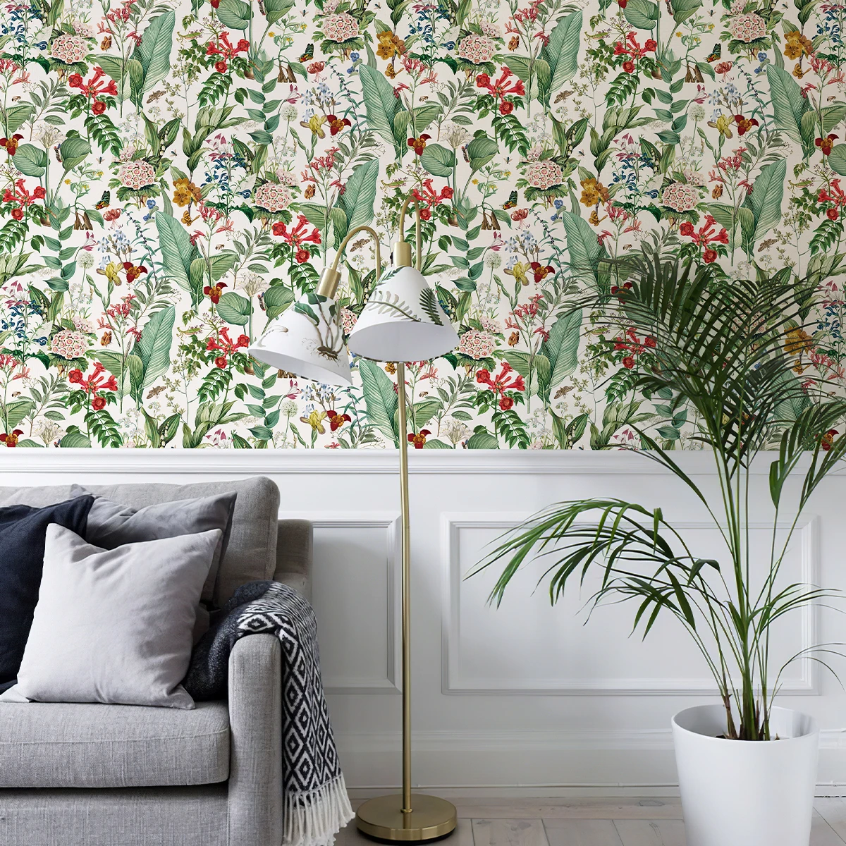 

Обои с зелеными листьями и цветочным рисунком, шикарные водонепроницаемые прочные обои с бабочкой из ПВХ, наклейки на шкаф для гостиной