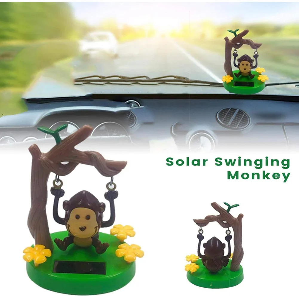 Solar Dancing Monkey Spielzeug Solarbetriebene Swing Monkey Niedliches Auto-Armaturenbrett Wackelkopf für Auto-Innendekoration