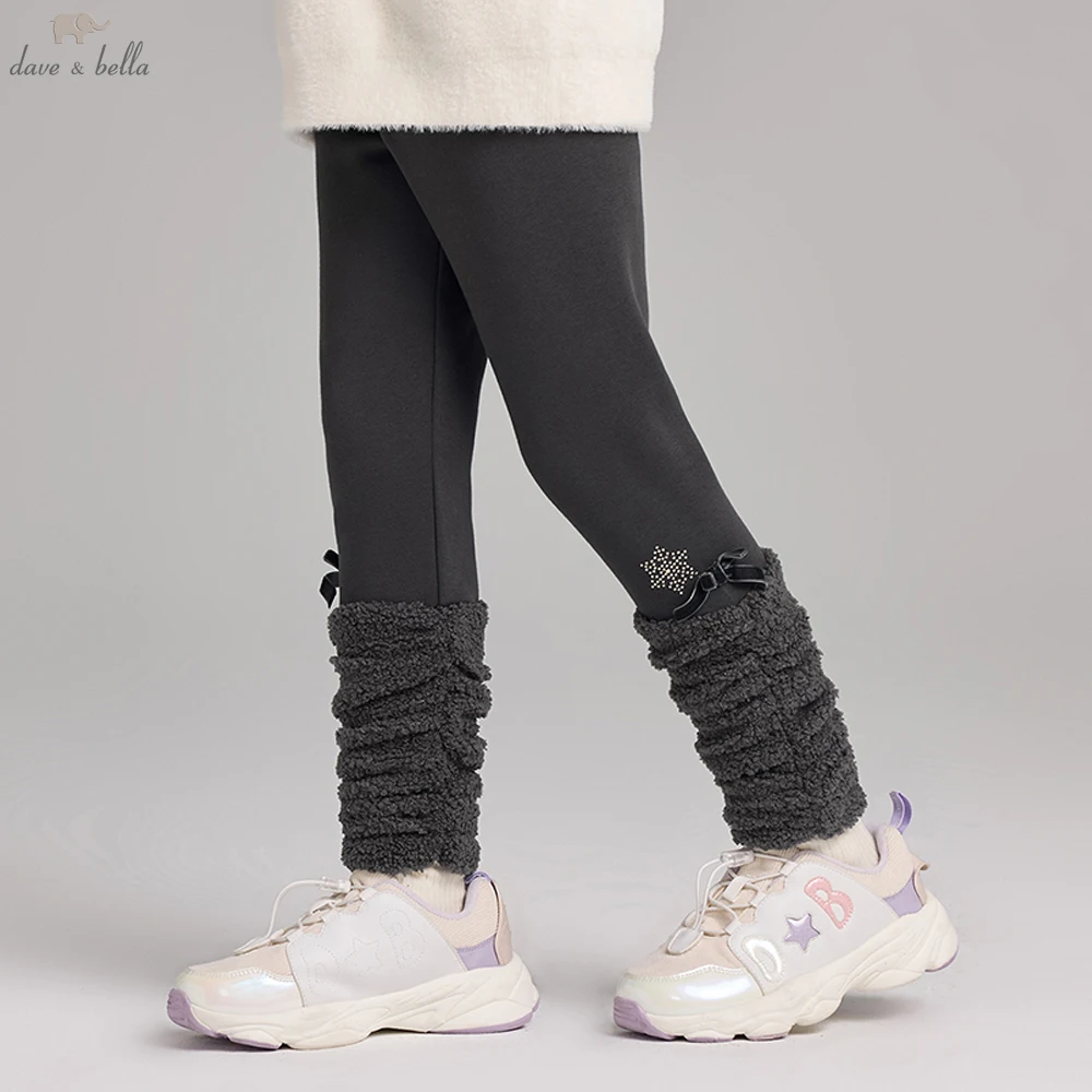 

Dave Bella, детские зимние теплые леггинсы, бархатные брюки для девочек, повседневные милые эластичные брюки на флисовой подкладке, уличные DK4253847