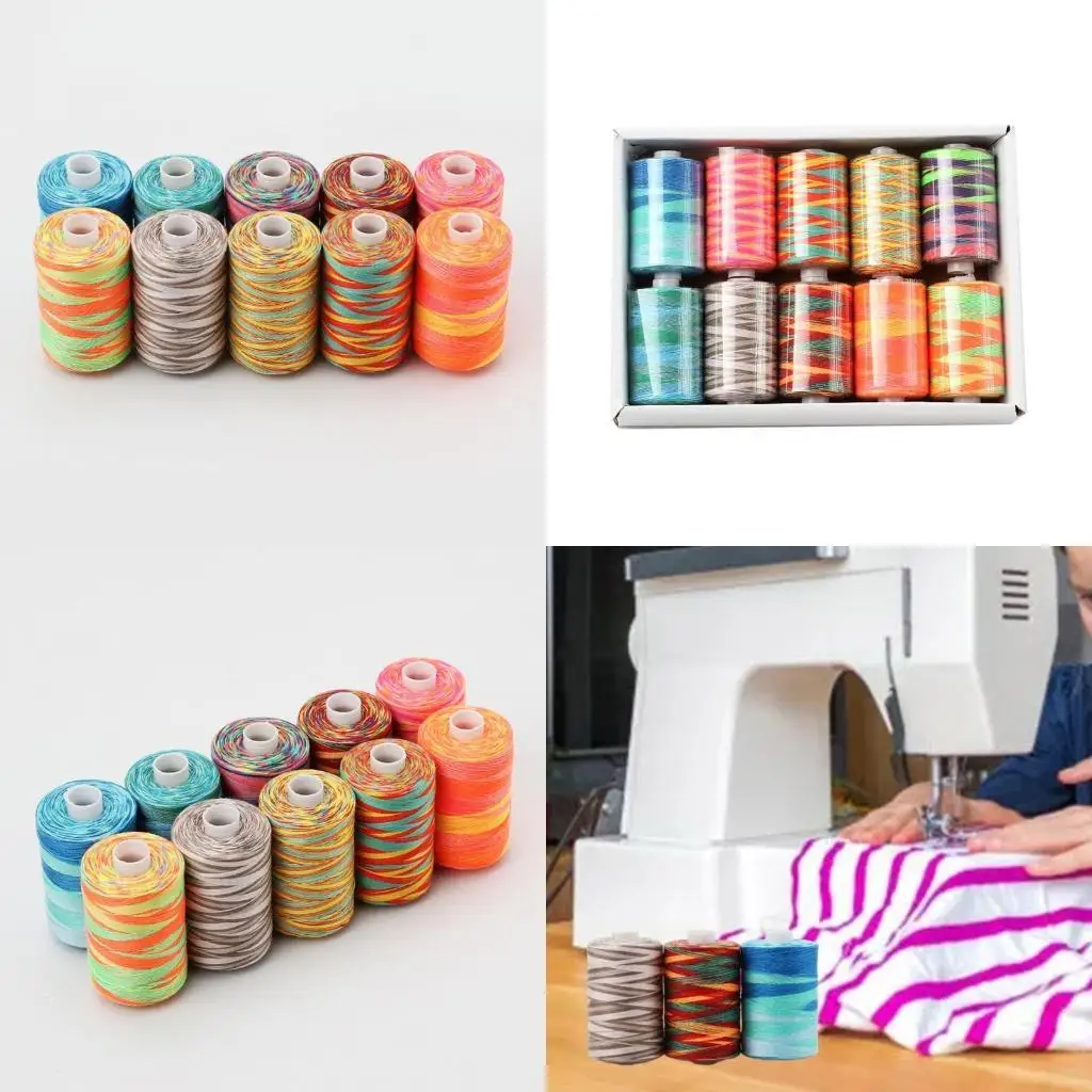 

10 Pcs/Box 1000 Yards Sewing Thread Universal Connecting Thread Segment Dye Cord X3UC