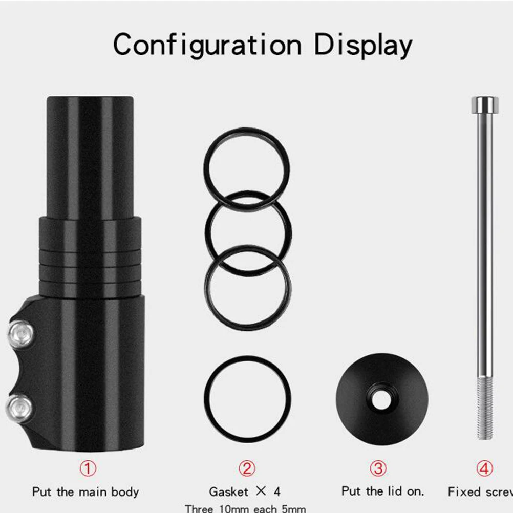 

12cm Adjustable Mountain Bike Heightening Device Aluminum Alloy Front Fork Head Tube Extender Relieve Wrist Neck Pressure