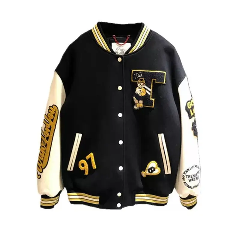 2022 New ins Jacket Female Spring And Autumn Loose Trendy Brand Hit Color Autumn Jacket Retro Y2K Men and Women Baseball Uniform