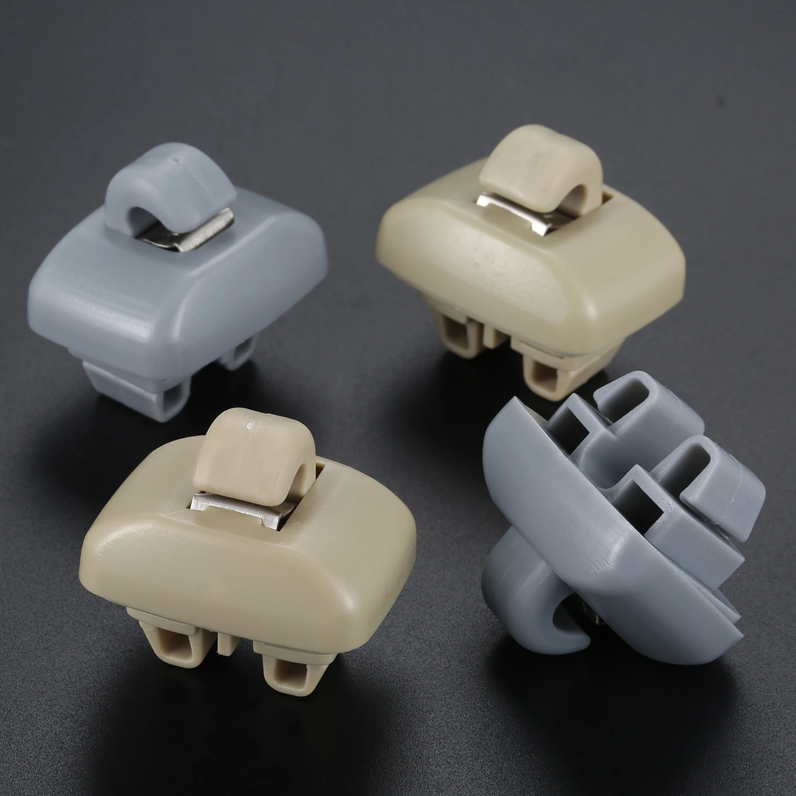 2Pcs Car Front Sun Visor Sunvisor Clip Hanger Hook Retain Holder For Audi TT A6 C5 2000 2005 4B0857562 4B0857563 Grey/Beige