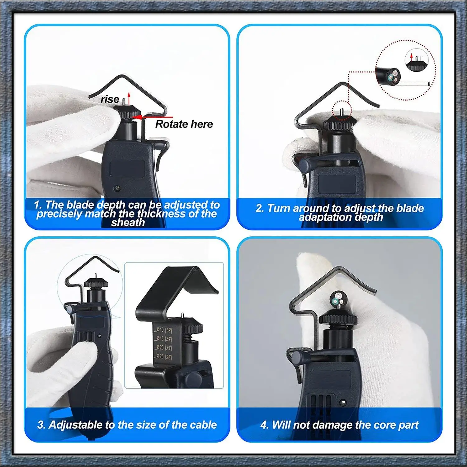 Aug. Cable Stripper For Fast And Accurate Removal Of Cable Sleeve, Smooth Cutting Without Damaging The Core,0.18-1 Inch