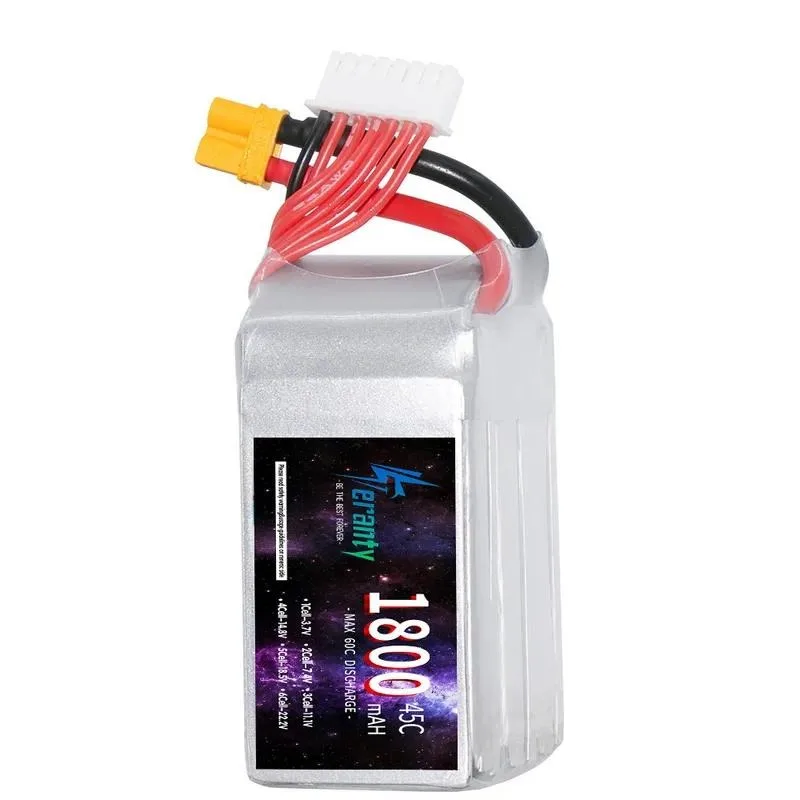 for 22.2V 1800mAh 6S Lithium Battery 45C High Rate Rechargeable Battery for Drone Accessories Model Aircraft RC Parts