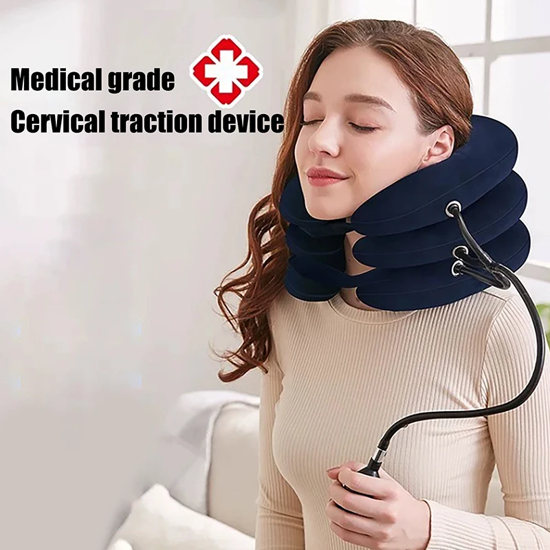 

Comfortable Inflatable Air Neck Stretcher Cervical Neck Traction Brace Neck Massage Office For Home Relief Decompression