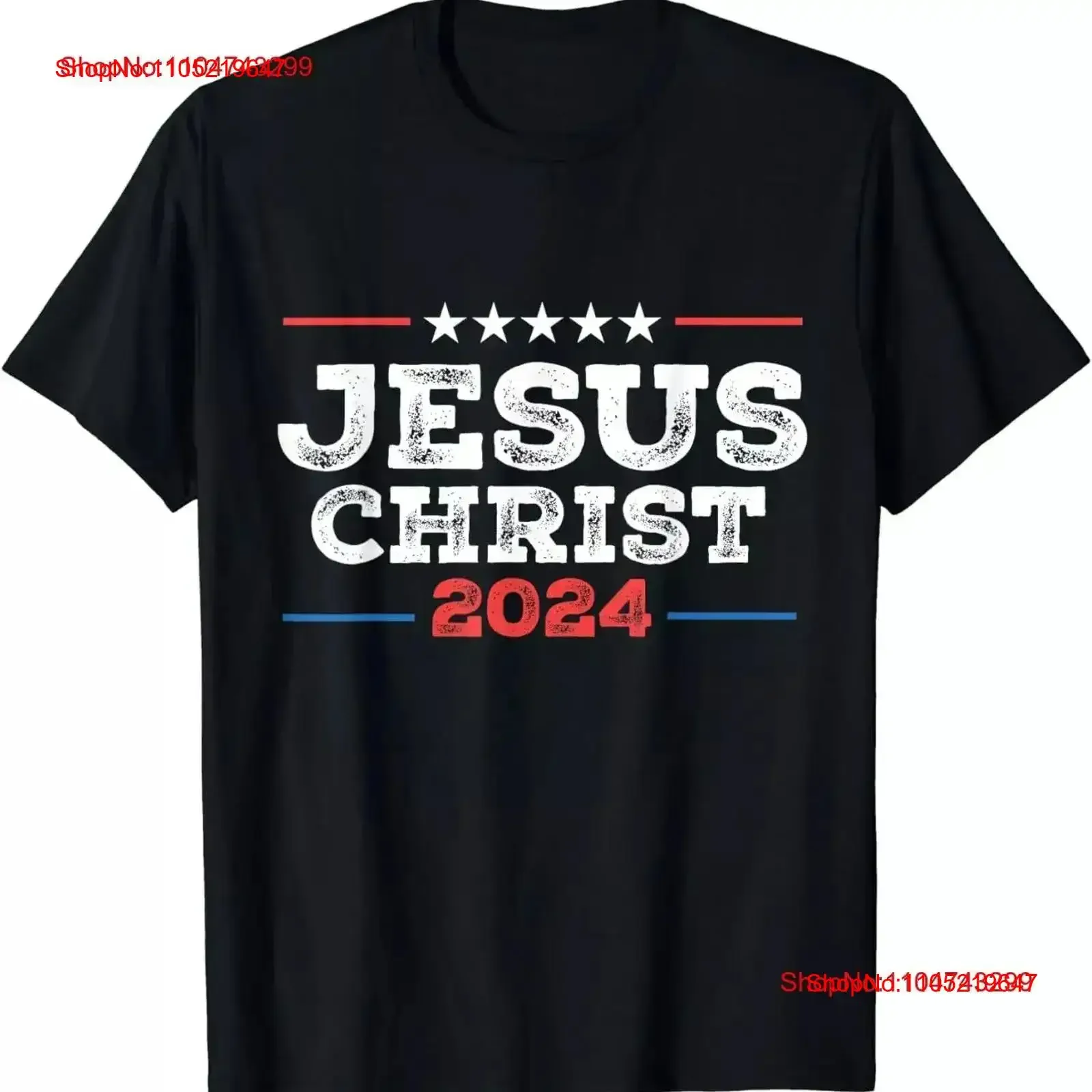Engraçado jesus cristo para o presidente eleições dos eua 2024 t camisa vintage lavado esticado respirável homme streetwear confortável