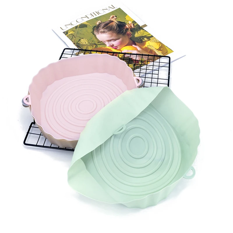 23cm friggitrici ad aria teglia da forno cestino di pollo fritto tappetino friggitrice ad aria pentola in Silicone tovagliette accessori per padelle