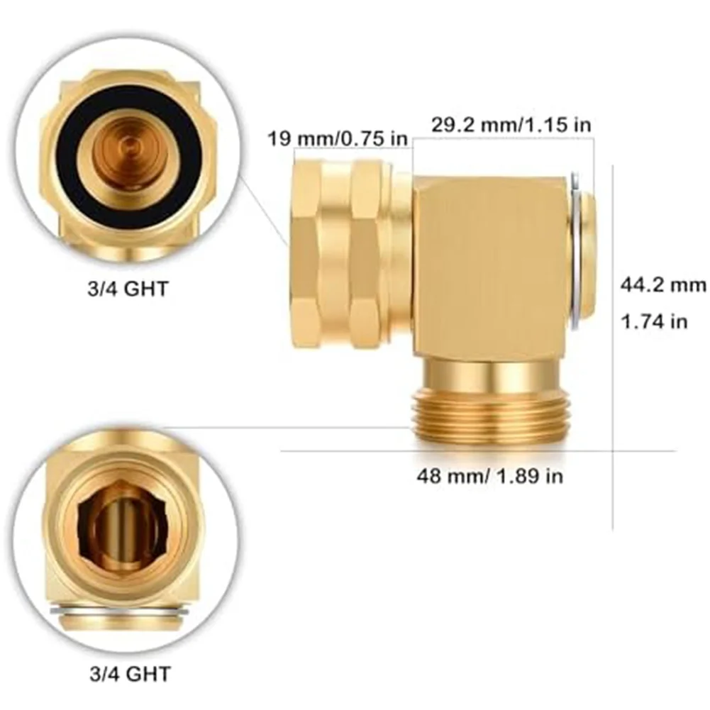 

1 Pcs Garden Hose Swivel Elbow Connector 90 Degree Solid Brass Watering Equipment Connectors Yard Garden Outdoor