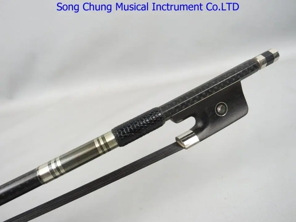 1pcs powerful plaid black black Horsehair # Carbon fiber viola bow 7974