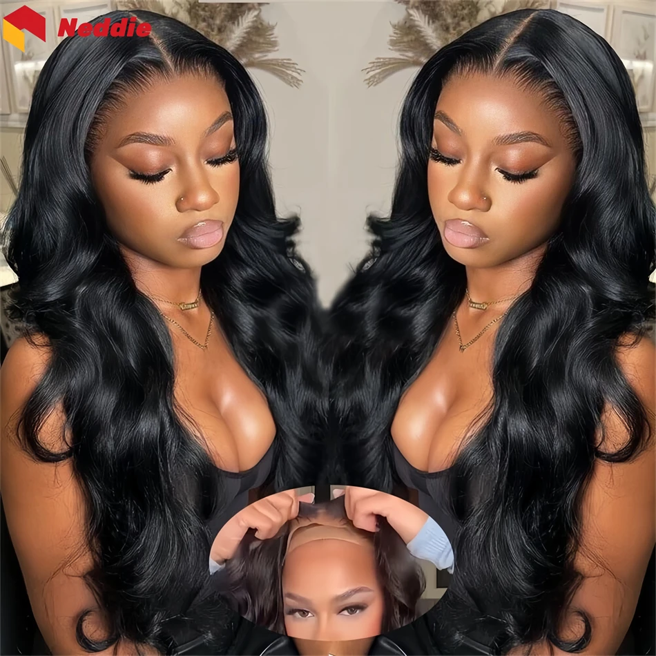 Black 30 32 inch 200 density glueless preplucked 100% human hair Body Wave Wig lace frontal wigs ready to wear on clearance sale