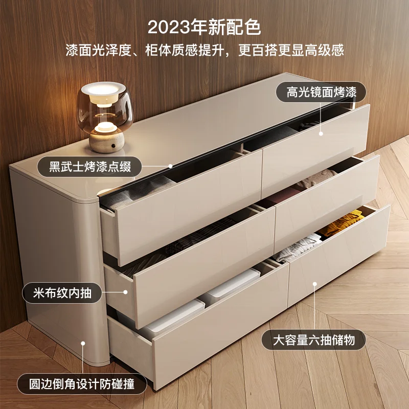 Minimalist Six Bucket Cabinet Bedroom Bed End Storage Cabinet Modern Luxury Living Room Storage Cabinet