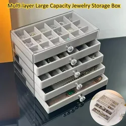 Acrylic Velvet Storage Drawers Transparent 5-layer Jewelry Storage Drawers Earrings Necklace Ring Jewelry Box Storage Drawers
