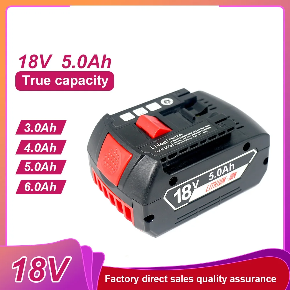 For Bosch BAT 18V 3Ah-6Ah 18650 Power Tool Battery for Bosch 18V BAT609 BAT609G BAT618 BAT618G 3601H61S10607 2 336 091 2 607 336
