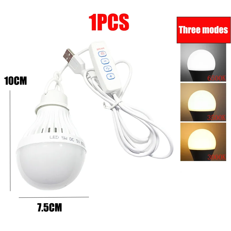 3/5/7W USB-Lampe, 5V Notlicht, LED USB wiederaufladbare tragbare Campinglaterne für Outdoor-Camping-Zeltbeleuchtung – Detail 1