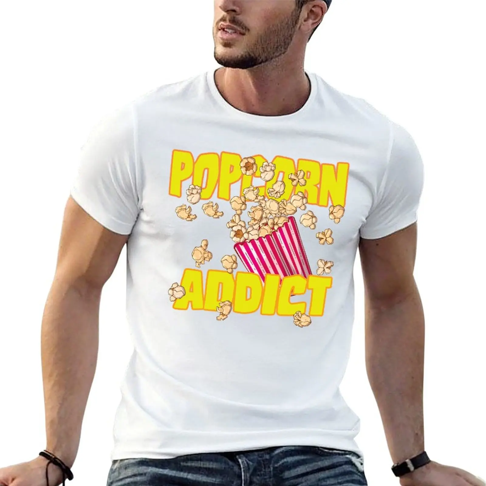 Popcorn Addict T-Shirt Plus Size Loose Fit T-Shirt
