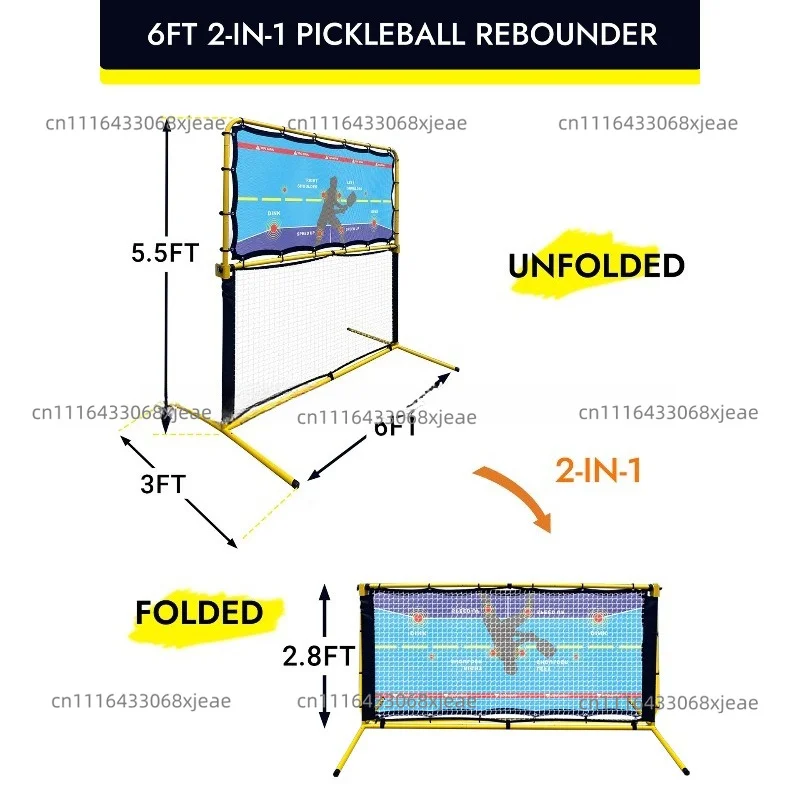 2-in-1 Pickleball Net & Rebounder Net Adjustable Height Pickleball Dink Practice Training Aid