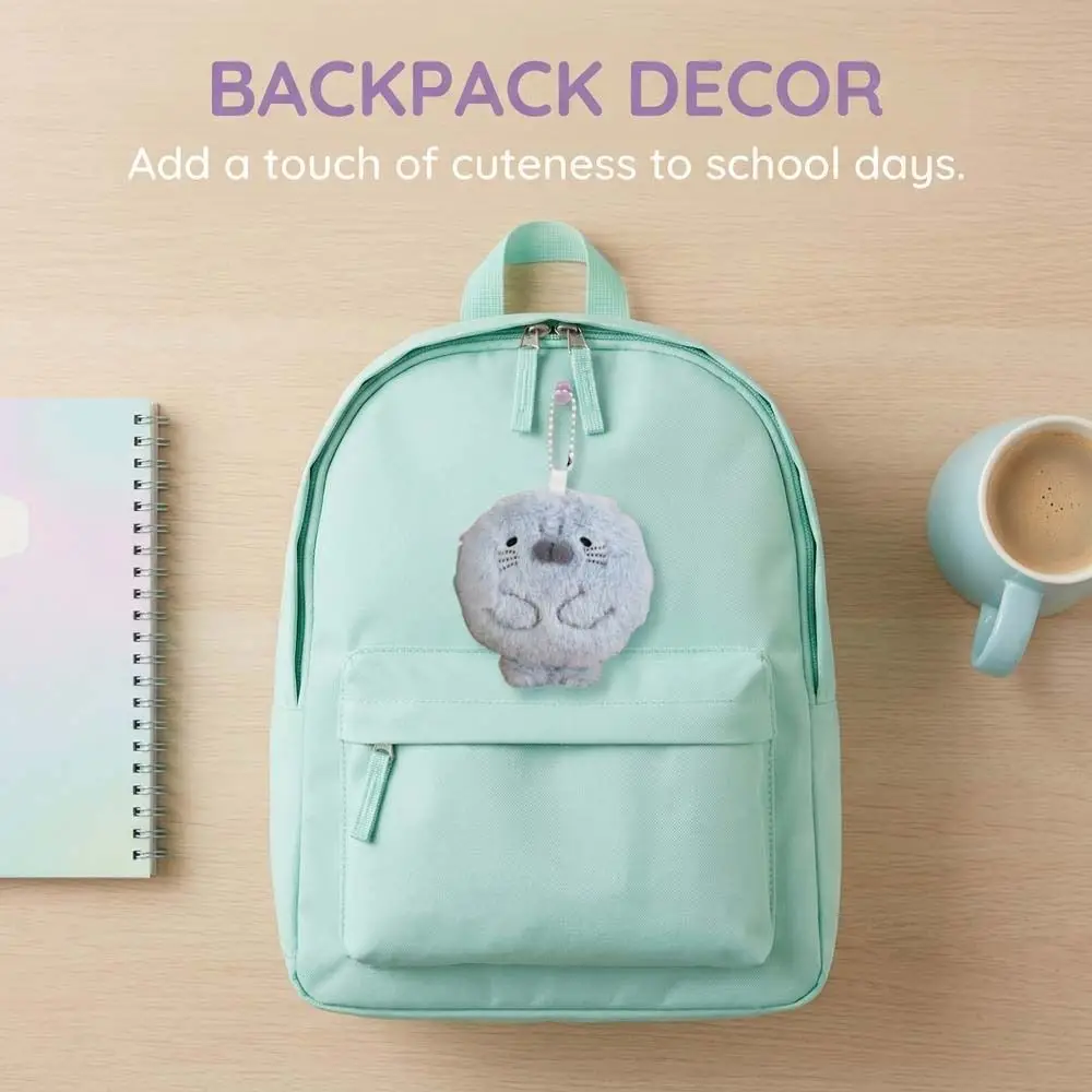 

Bag Accessories Bag Charms Seal Keychain Fluffy Soft Metal Ring Seal Pendant Decoration Jewelry Gift Seal Key Ring Backpack