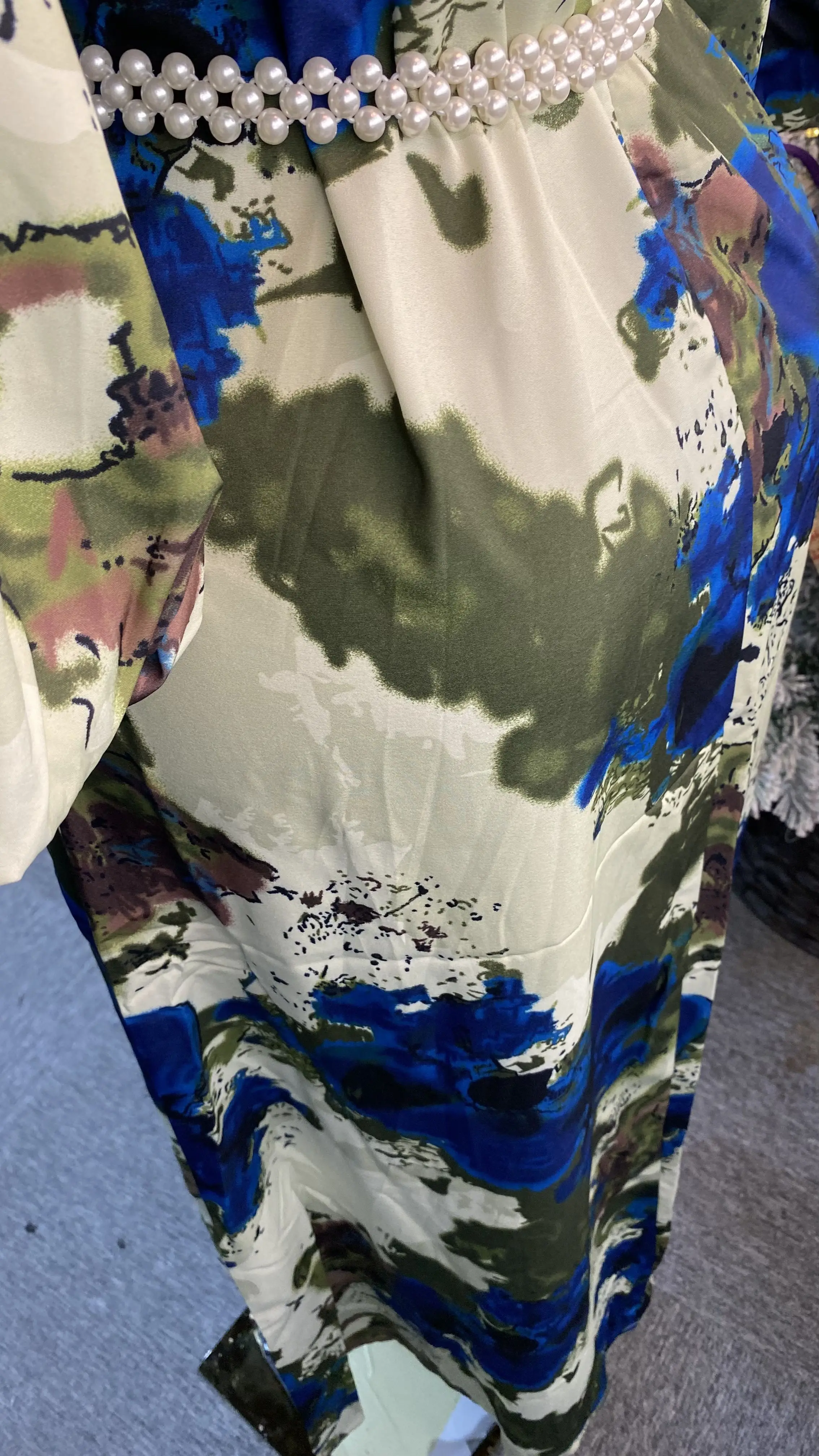 Dragon and phoenix tie-dye printed satin fabric long dress, suspender dress, short dress, shirt material: polyester-GZXX026