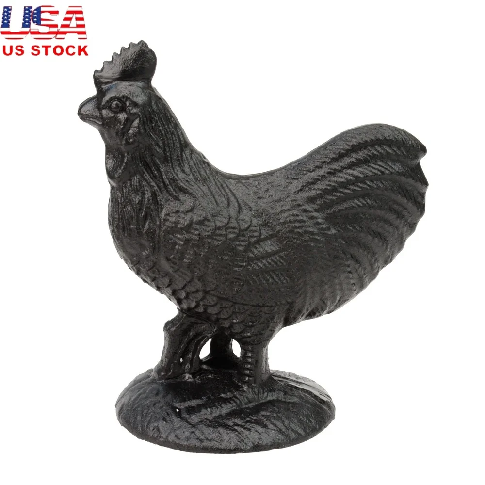 

Handcrafted Black Metal Rooster Decorative Sculpture Rustic Farmhouse Charm Versatile Art Piece Low Maintenance Home Decor