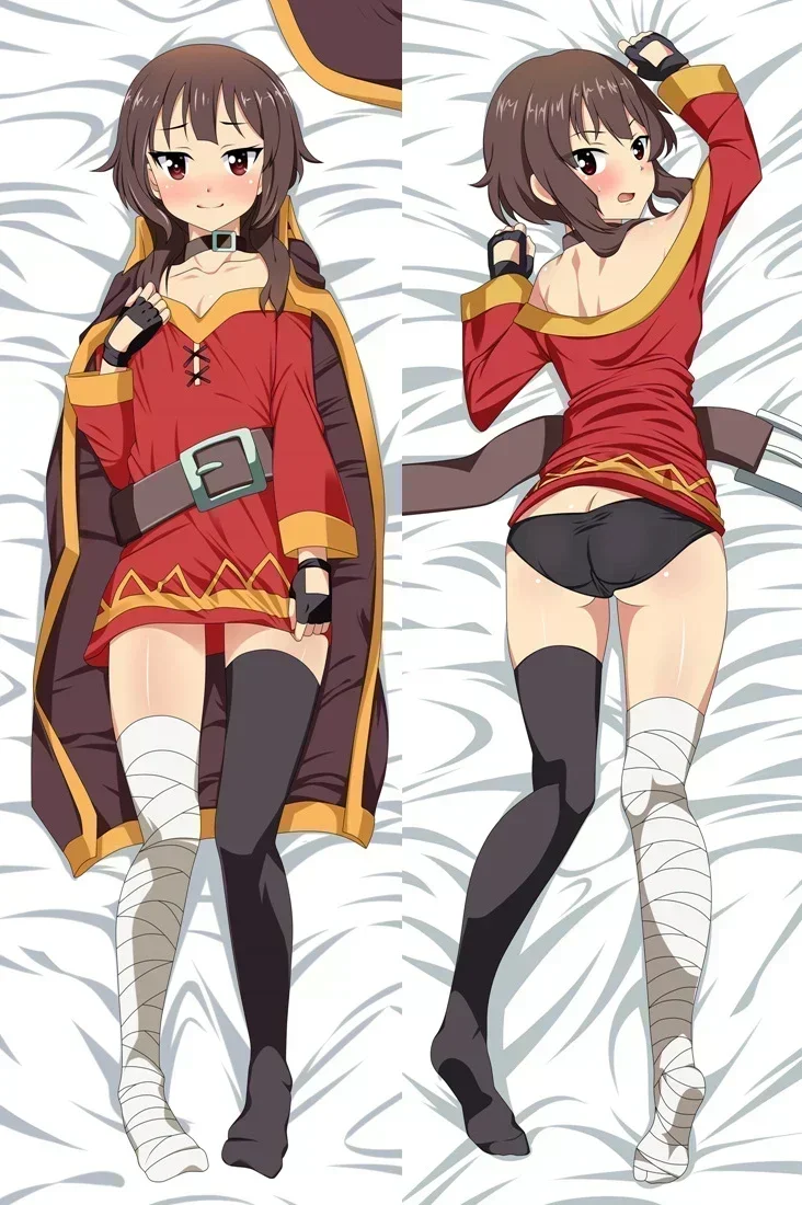 Kono Subarash Sekai Ni Shukufuku Wo Megumin Dakimakura Cushion Cover Hugging Body Pillow Case Double-Sided Bedding Pillow Cover