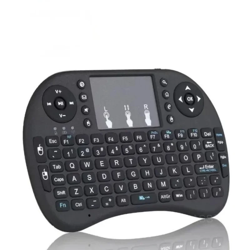 

Black Wireless Mini Keyboard 2.4G English Layout Lithium Backlit with Air Mouse Remote Touchpad for PC iPad Smart TV Box