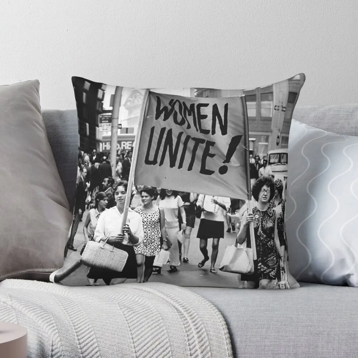 Womens Unite March Pillowcase Polyester Linen Velvet Printed Zip Decor Throw Pillow Case Sofa Cushion Cover Wholesale 18