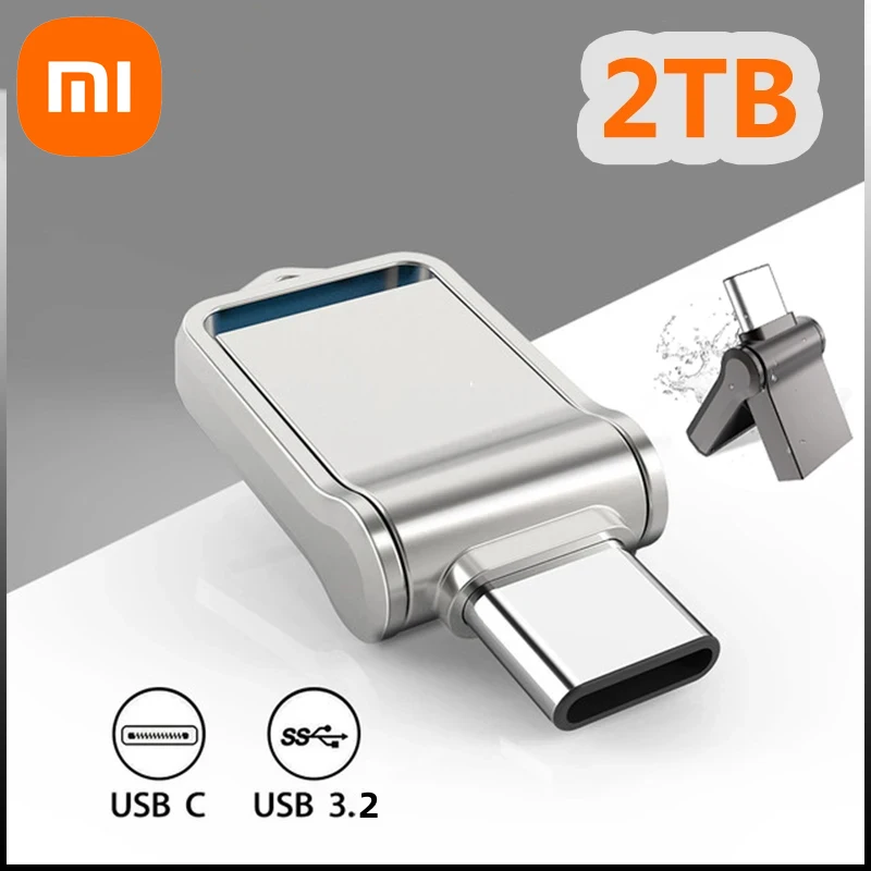 Xiaomi USB 2TB 3.2 Flash Drive High Speed USB 512GB 1TB Type-C Interface Dual-Use Flash Memory Stick For Mobile Phone Computer