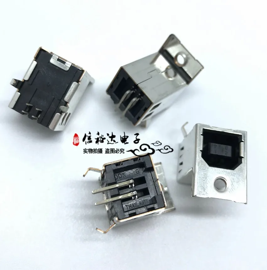 DDK Original imported copper alloy USB-B Usb TYPE B Type printer D Type interface square seat 90 Degree