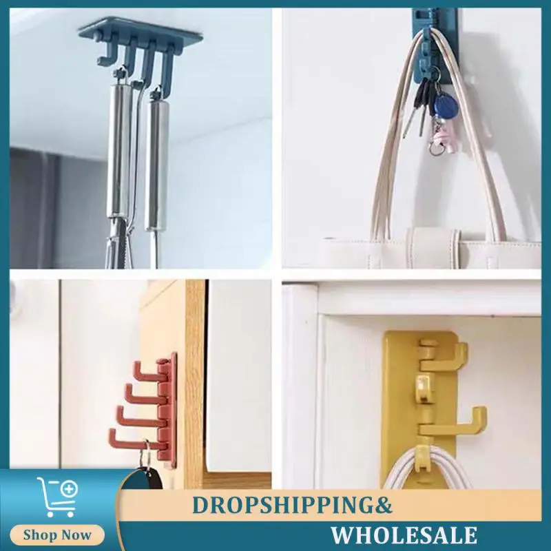 Traceless Hook Save Space Innovative Design Functional Best Seller Decorative Fashionable Nailless Hook 4 Hooks Door Hook