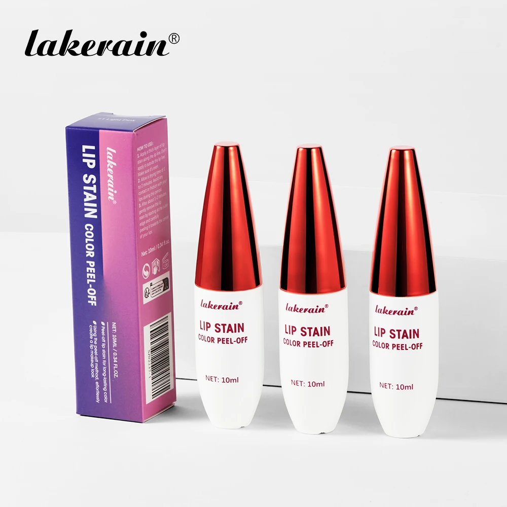 ملمع شفاه ليكراين عالي السعة قابل للتقشير بثلاثة ألوان، سهل الاستخدام، مرطب، أحمر شفاه غير قابل للنقل وملمع شفاه