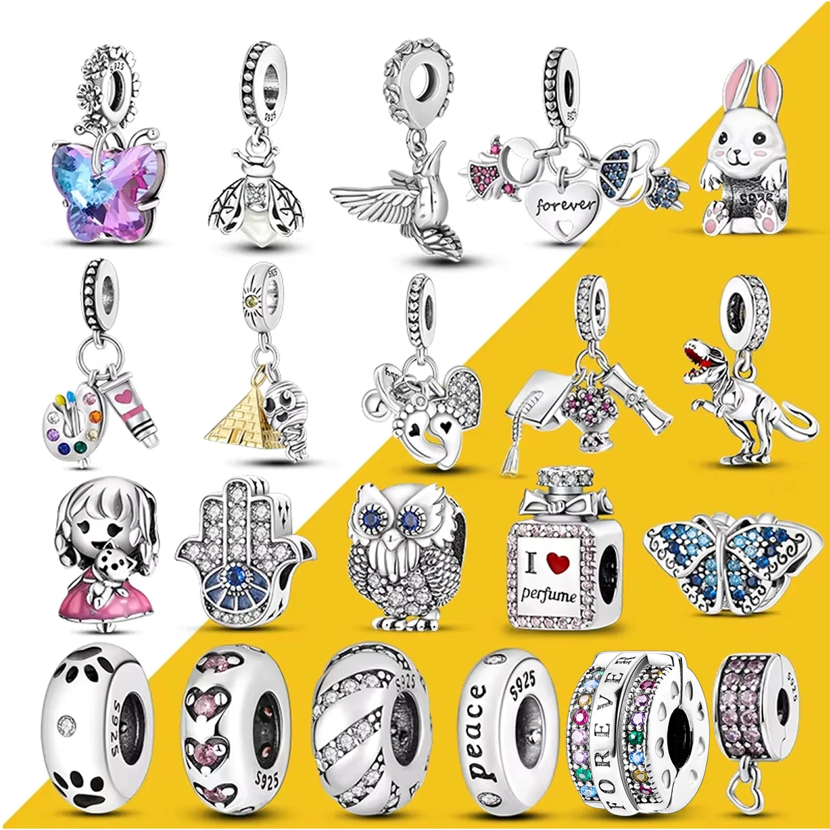 Nuevo Charm de Plata de Ley 925, Abalorio Colgante Compatible con Pulseras Originales, Joyería Boutique para Cumpleaños de Mujer, Dropshipping