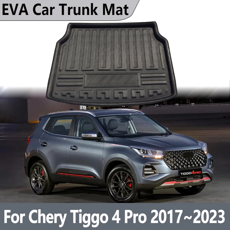 Para Chirey Chery Tiggo 4 Pro 2017 ~ 2023, alfombrilla para maletero de coche EVA, alfombra de carga impermeable, alfombrilla de almacenamiento para automóvil, accesorios 2019 2020 2022
