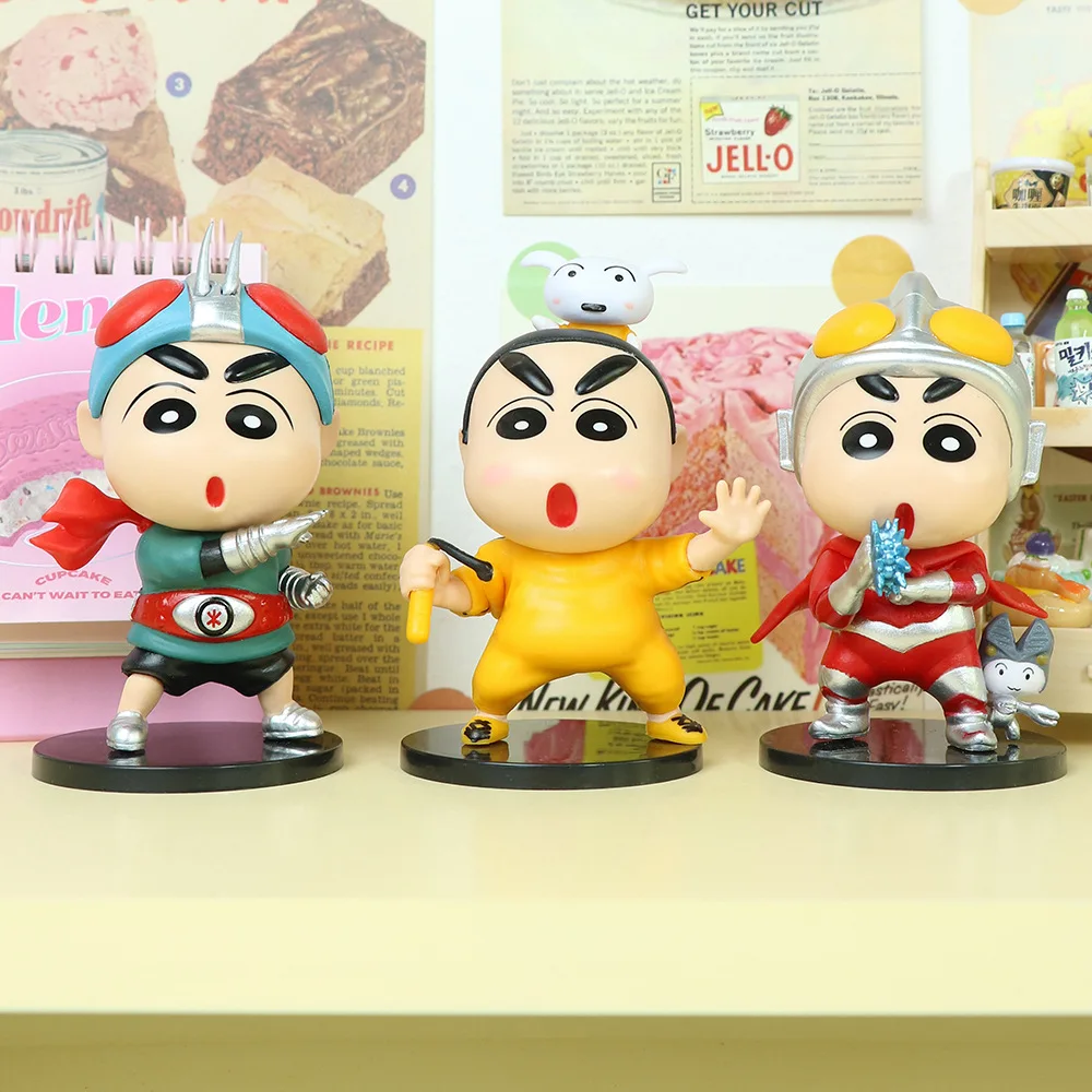 6pcs/set Crayon Shin-chan Cos Anime Characters Action Figure Anime Figurka Pvc Collection Handmade Model Toys Ornament ﻿