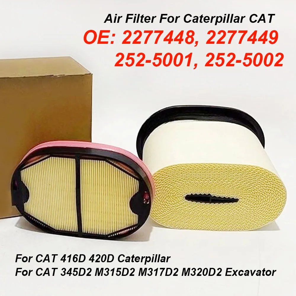 

Air Filter 416D 2277448 2277449 227-7448 227-7449 252-5001 252-5002 2525001 2525002 P608766 P785965 2934053 For Caterpillar CAT