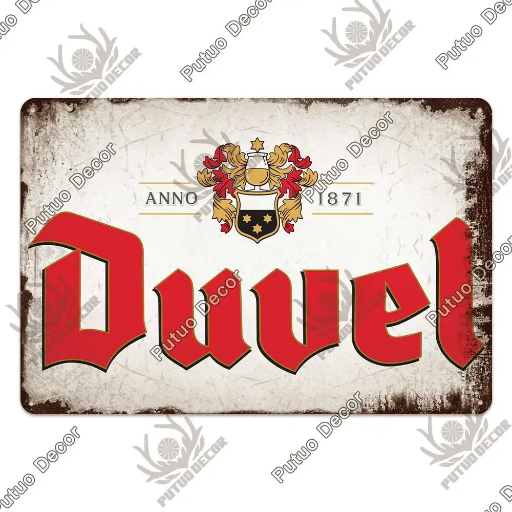 Putuo Decor Bier Merk Metalen Bord Vintage Tin Bord Decoratieve Plaquette Muur Decor Bar Pub Man Grot Woonkamer Decoratie