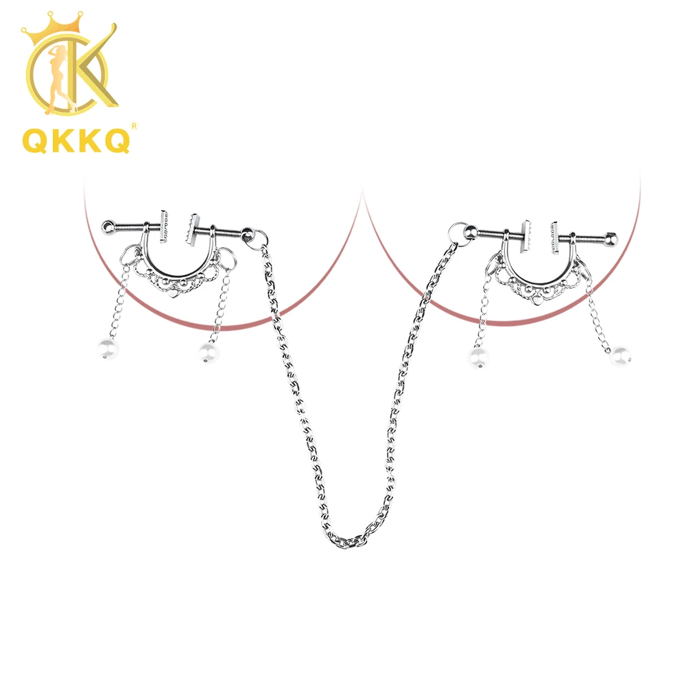 QKKQ Stainless Steel Nipple Clips With Erotic Bell Couple BDSM Toys Nipple Clips Female Breast Massage Erotica Shop 18+