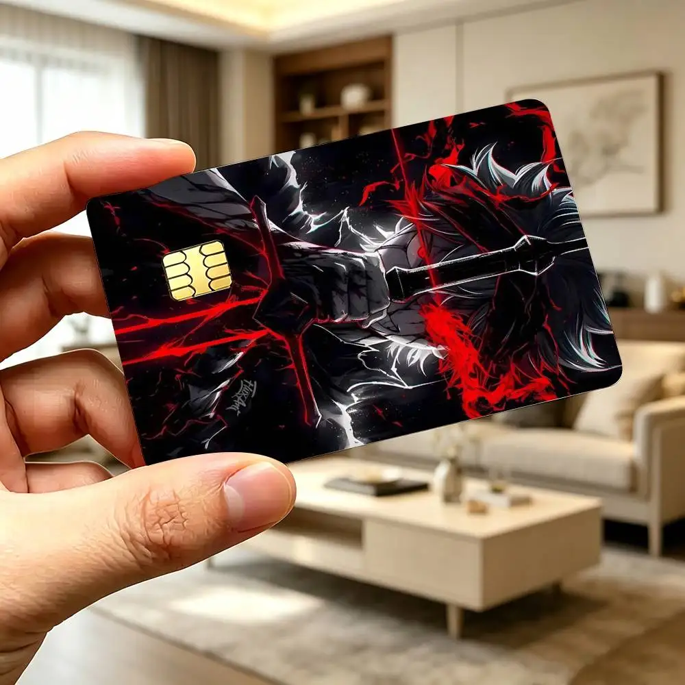 Action-Packed Anime B-Black Clover A-Asta  Credit Card HD Stickers Small Chip Waterproof Sticker Game Card Decal Gift view 5