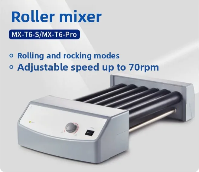 High Precision Lab Roller Mixer MX-T6-S/MX-T6-Pro, Adjustable Rolling Speed for Blood Sample Mixing, Clinical & Research Use