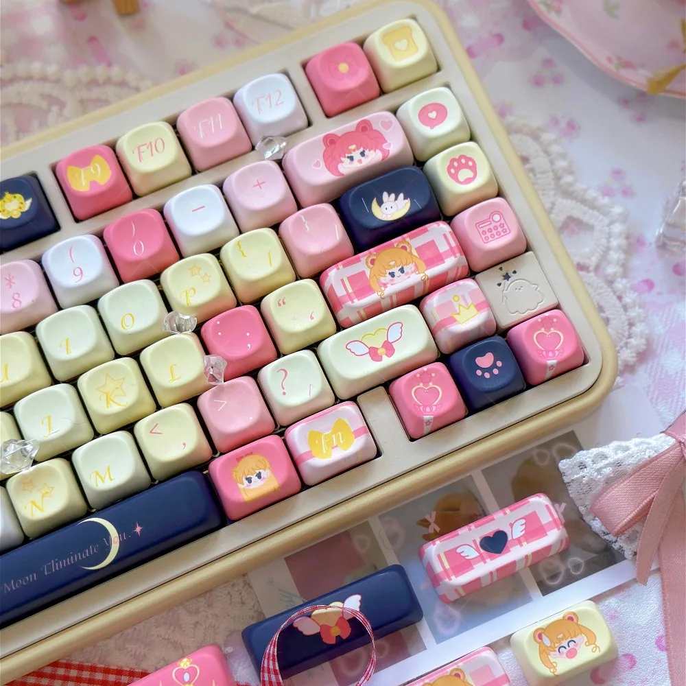 

Sailor Moon Small Full Set of PBT Cherry/XOA Keyboard Keycaps for Customized Mechanical Keyboard Accessories