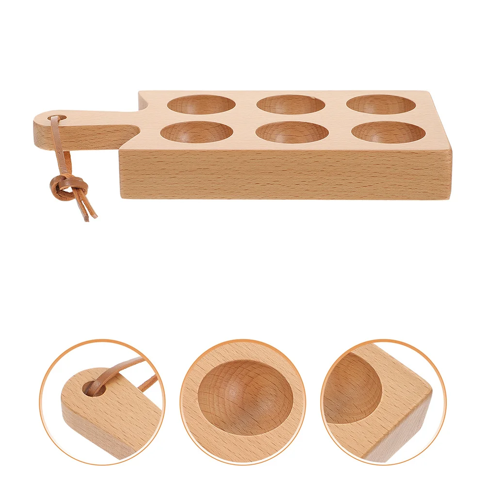 

Wooden Tray Multi-Slots Storage Holder For Kitchen Countertop Refrigerator Organizer Practical Egg Container Stable Base Egg